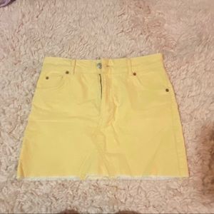 topshop yellow denim miniskirt